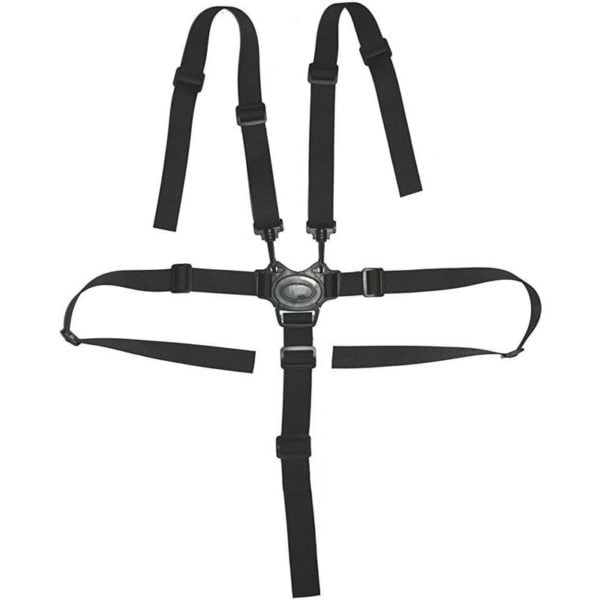 Universal 5-point safety harness for babies, adaptable to high chair, stroller, pram, etc.