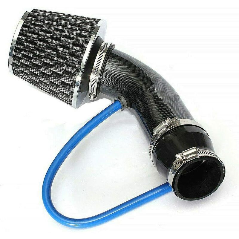 Universal Car Cold Air Intake Filter Induction Kit 2.5-3.0 Hose Pipe System (Carbon Black)