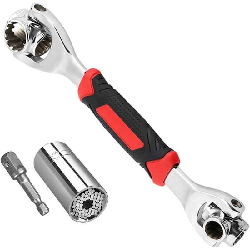Universal Socket Wrench 8 in 1 Socket Wrench with 360° Swivel Head and 7-19mm Universal Repair Multi-Function Wrenches, Spanner Tool for Car and Home