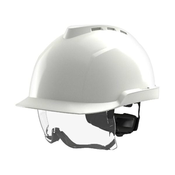 V-Gard 930 Non-vented Safety Helmet with Fas-Trac iii Straps and Integrated - White - MSA