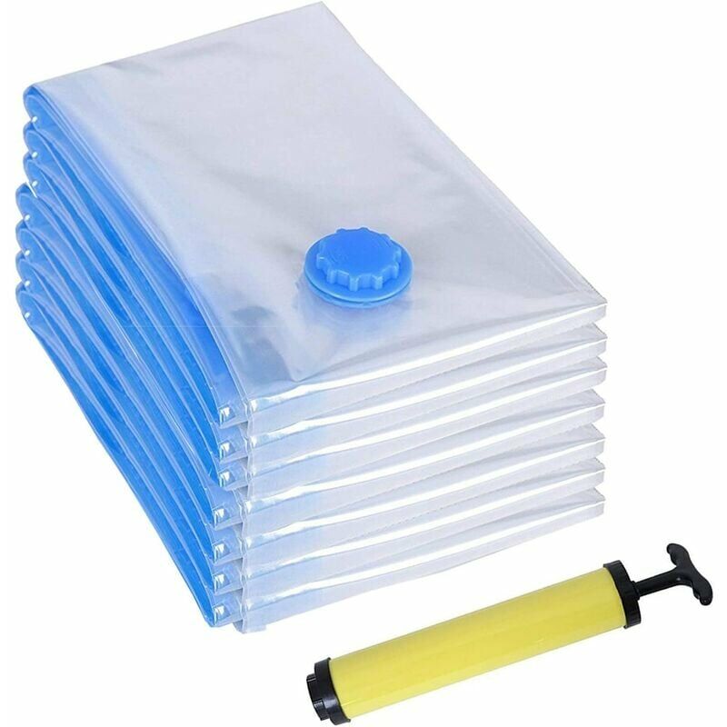 Vacuum Garment Vacuum Bag, Compression Garment Storage Reusable for Clothes Quilts Bedding Pillows Storage Covers with Hand Pump for Traveling,