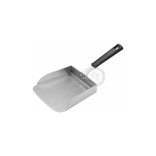 Vegetable Shovel with Bamboo Handle - Stainless Steel Food Safe Transfer Shovel