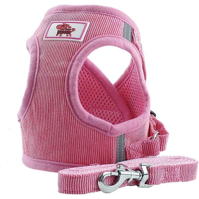 Vest Harness Soft Training Mesh Fabric Dog Vest Harness for Puppy Cat Small Animal (S, Pink)