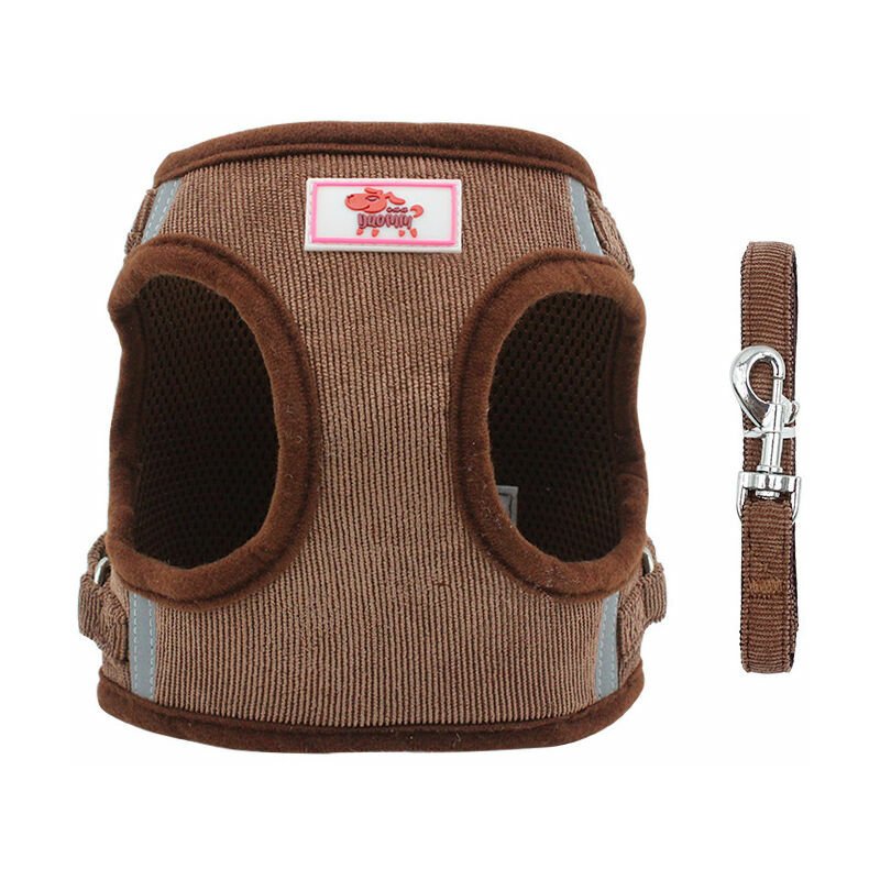 Vest Harness Soft Training Mesh Fabric Dog Vest Harness for Puppy, Cats, Small Animals (XL, Coffee)