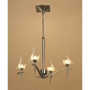 Viena round telescopic suspension 4 G9 bulbs, antique brass