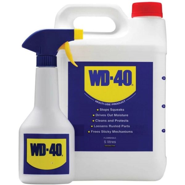 WD40 Lubricant Fluid 5 Litre Jerry Can Refill and Wd-40 Spray Bottle W/D5LITRESA