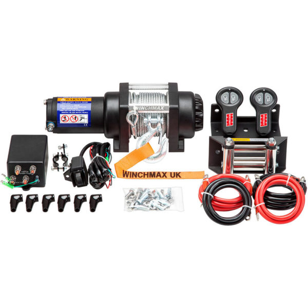 WINCHMAX 3,000lb (1,361kg) Military-Grade, Marine, Boat Trailer 12V Electric Winch, Twin Wireless Remote Control