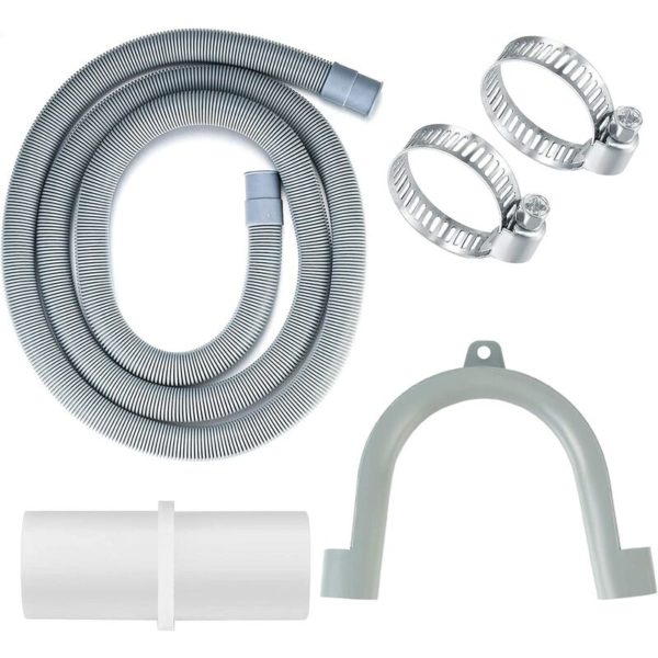 Washing Machine Drain Hose, Universal Drain Hose, 1.5M Dishwasher Extension Hose, Water Drain Hose, with Bracket and Hose Clamps