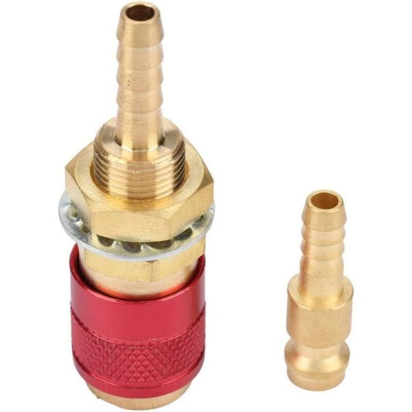 Water Cooled Adapter - M6 Gas and Water Quick Connector for mig tig Welding Torch Fitting for Welding Torch(Red)