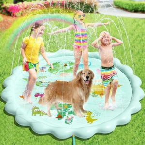 Water Spray Mat for Kids Toys, 200cm Bead Water Spray Mat Durable pvc Sprinkler Splash Pad, Outdoor Water Play for Girls and Boys Gardens and Lawns