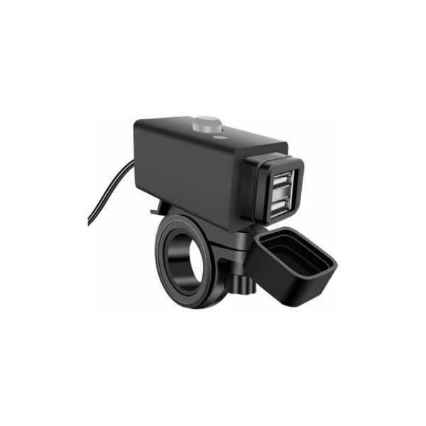 Waterproof Motorcycle usb Charger with Switch 5V Dual Ports