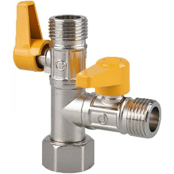 Way Valve Brass 3 Way Shower Valve Brass 3 Way Valve t Fitting, Stop Valve for Kitchen or Bathroom