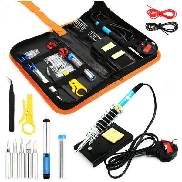 Welding Tools 80W Digital Soldering Iron Clamp Kit, Temperature Adjustable lcd Welding Tools, Ceramic Welding Tip, Desolager Pump, Portable