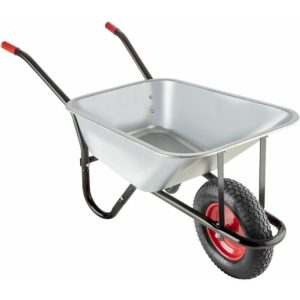 Wheelbarrow Oskar - garden wheelbarrow, builders wheelbarrow, heavy duty wheelbarrow - silver