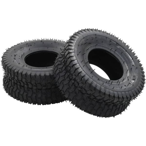 Wheelbarrow Tyres 2 pcs 15x6.00-6 4PR Rubber Vidaxl Black