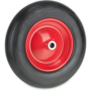Wheelbarrow Wheel 3.50-8, Rubber Tyre with Steel Centre, Puncture-Proof, up to 100 kg, Replacement, Black/Red - Relaxdays