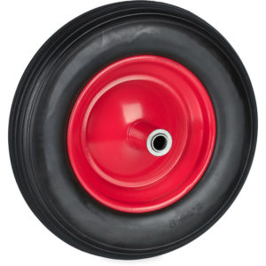 Wheelbarrow Wheel 3.50-8, Rubber Tyre with Steel Rim, Puncture-Proof, up to 100 kg, Replacement, Black/Red - Relaxdays
