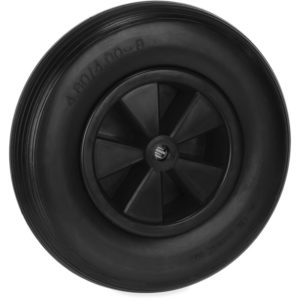 Wheelbarrow Wheel 4.80/4.00-8, Plastic Rim, Rubber Tyre, Puncture-Proof Replacement, up to 100 kg, Black - Relaxdays