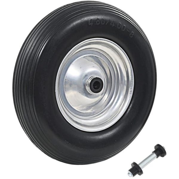 Wheelbarrow Wheel with Axle Solid PU 4.00-8 390 mm vidaXL