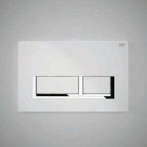 Wholesale Domestic - rak White Flush Plate with Polished Chrome Rectangular Push Plates - FS04RAKWHRE8C - White