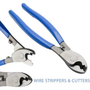 Wire Stripper 215mm Cable Cutter Adjustable Electrical Cable Shears Cutting Plier Tool for Cutting Aluminium, Copper and Plastic Sheathed Cables