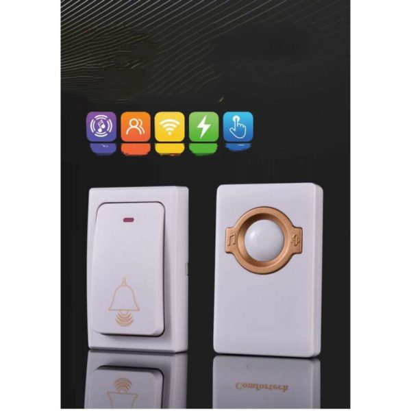 Wireless Doorbells , Wireless self-generating doorbell with 1 Plug-in Receiver