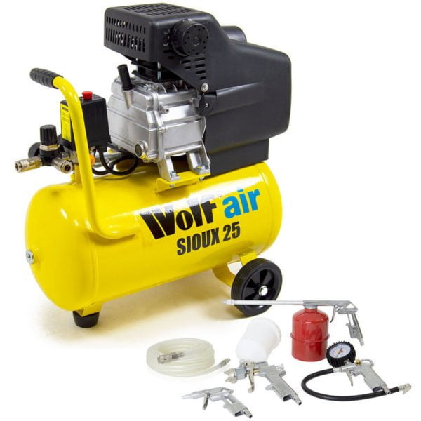 Wolf Sioux 25 Air Compressor with 5pc Spray Kit