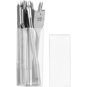Wood Flat Drill Sets 6mm-25mm Steel Woodworking Spade Drill Bits Hex Shank Flat Drill Hole Puncher Sets Woodworking Tool,Silver - Silver