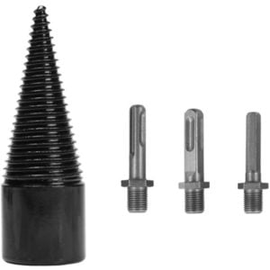 Wood Splitter Drill Bit Firewood Log Splitter Drill Bit Heavy Duty Drill Screw Cone Driver 32mm with 3 Removable Shanks (Round, Square, Hex)