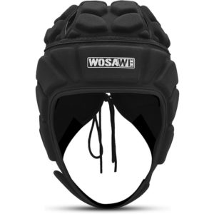 Wosawe - Adjustable Goalkeeper Helmet Sports Football Soccer Rugby Goalie Helmet Head Guard Hat Head Protector,model: l - model: l