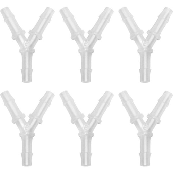 Y Type Air Hose Connectors, Aquarium Hose Connectors, 7mm, 6 Pcs