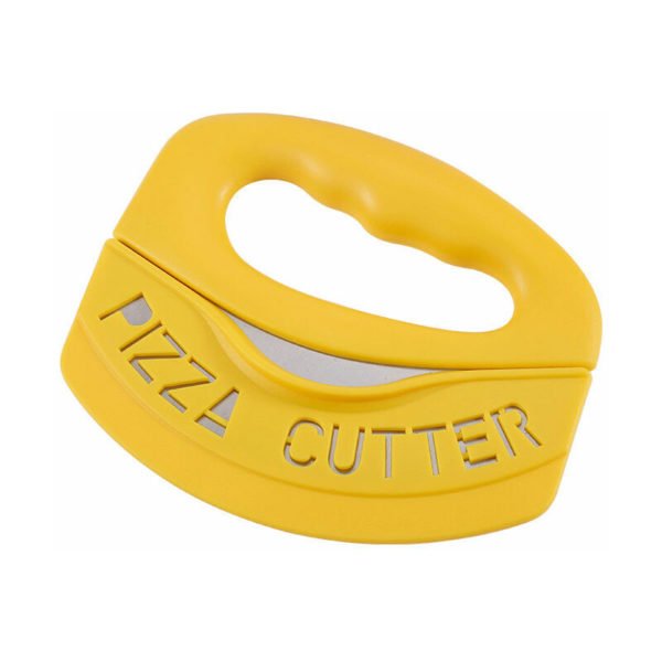 Yellow Stainless Steel Pizza Cutter Rocker Slicer with Protective Sheath Multi Function Pizza KnifePizza Cutter Kitchen Tools multi-function slicing