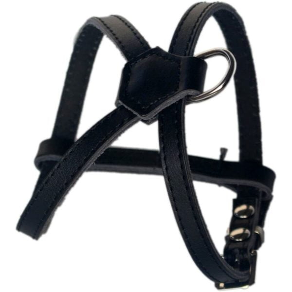 & reg PU Leather Dog Cat Chest Harness Belt Pet Accessory Black