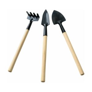 garden tools, small shovel rake and plants in wood-shaped wooden handle, child safety tools indoor and outdoor garden (