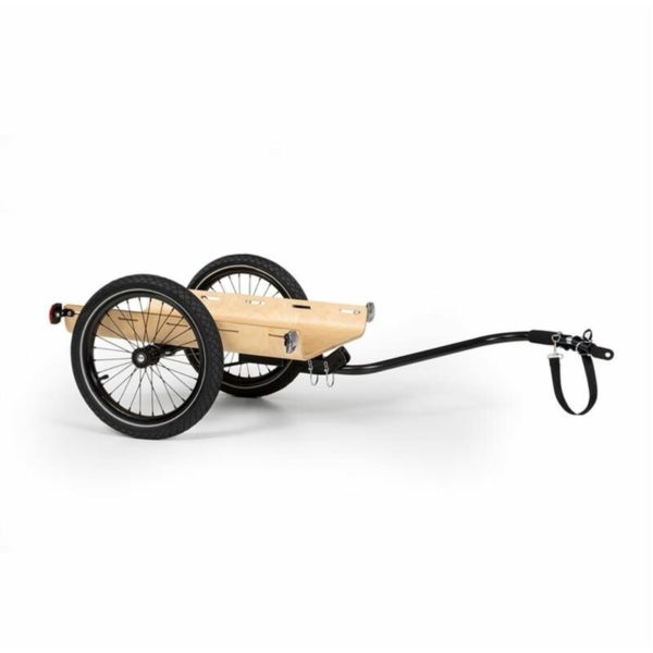 klarfit Companion Travel Cargo Trailer 40kg Bike Trailer Black / Wood - Beige