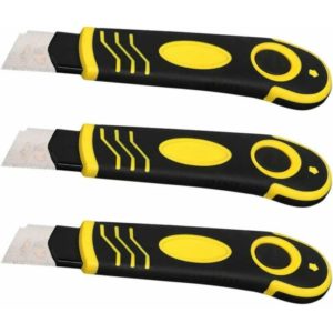 rlife Utility Knife,Multi-Purpose Paper Cutter Knife Kit Home Cutting Tools for Boxes Cardboard Wallpaper DIY Crafts Office Home Arts Crafts(3 pcs)