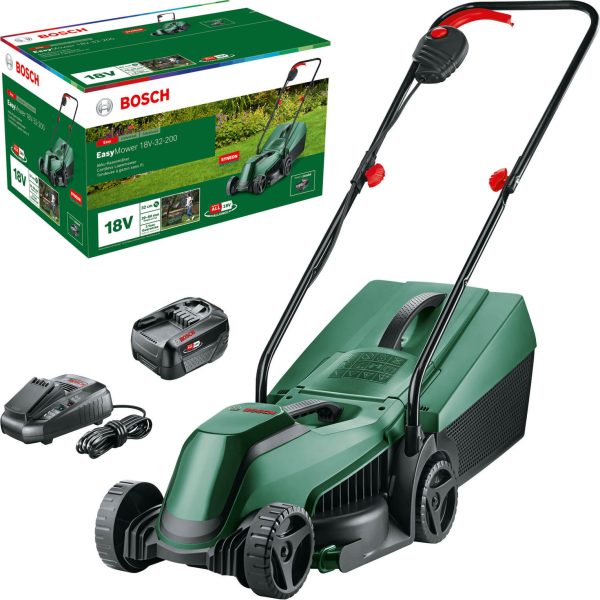 Bosch EASYMOWER 18V-32-200 18v Cordless Rotary Lawnmower 320mm 1 x 4ah Li-ion Charger