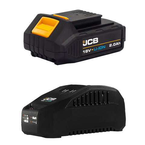JCB 18V Tools JCB 21-20LIBTFC 18V 2.0Ah Lithium-ion Battery and 2.4A Fast Charger
