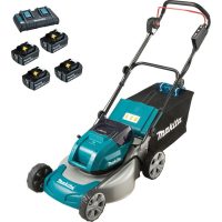 Makita DLM460 Twin 18v LXT Cordless Brushless Rotary Lawnmower 460mm 4 x 5ah Li-ion Charger