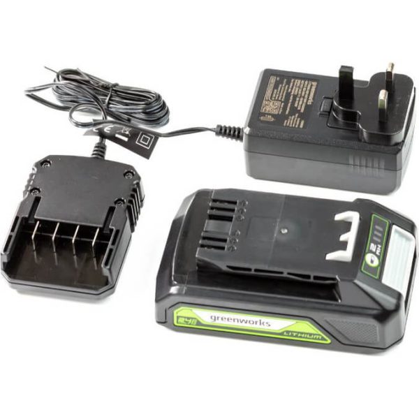 Greenworks 24v Cordless Li-ion Battery 2ah and Battery Charger 2ah