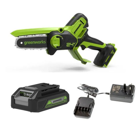 Greenworks Greenworks 24V 10cm Mini Chainsaw with 2.0Ah Battery & 2A charger