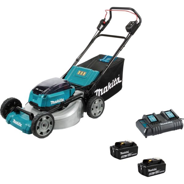 Makita DLM530 Twin 18v LXT Cordless Brushless Lawnmower 530mm 2 x 6ah Li-ion Charger