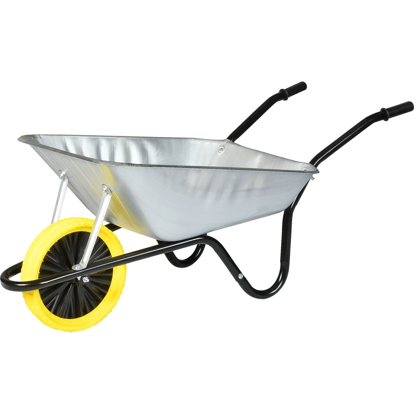 Walsall The Easiload Builders Puncture Proof Wheelbarrow 85l Galvanized ...