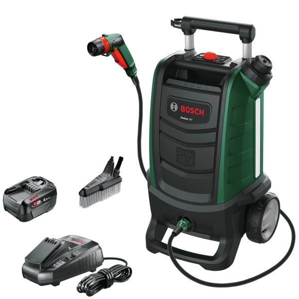 Bosch FONTUS Gen II 18v Cordless Low Pressure Washer 20 Bar 1 x 6ah Li-ion Charger