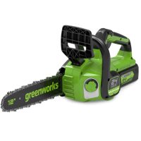 Greenworks GD24CS30 24v Cordless Brushless Chainsaw 300mm 1 x 4ah Li-ion Charger