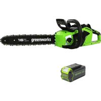 Greenworks GD40CS18 40v Cordless Brushless Chainsaw 400mm 1 x 4ah Li-ion Charger