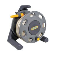 Hozelock Compact Floor Standing Hose Reel 1/2" / 12.5mm 25m Grey & Yellow