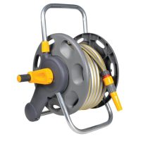 Hozelock Floor Standing Hose Reel 1/2" / 12.5mm 25m Grey & Yellow