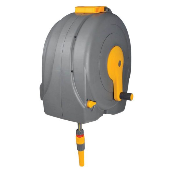 Hozelock Wall Mounted Fast Hose Reel 1/2" / 12.5mm 40m Grey & Yellow