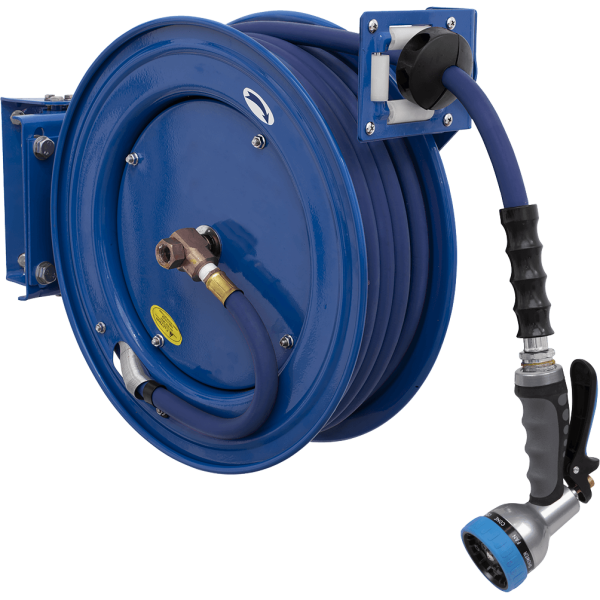 Sealey Heavy Duty Retractable Wall Mounted Hose Reel 1/2" / 12.5mm 15m Blue